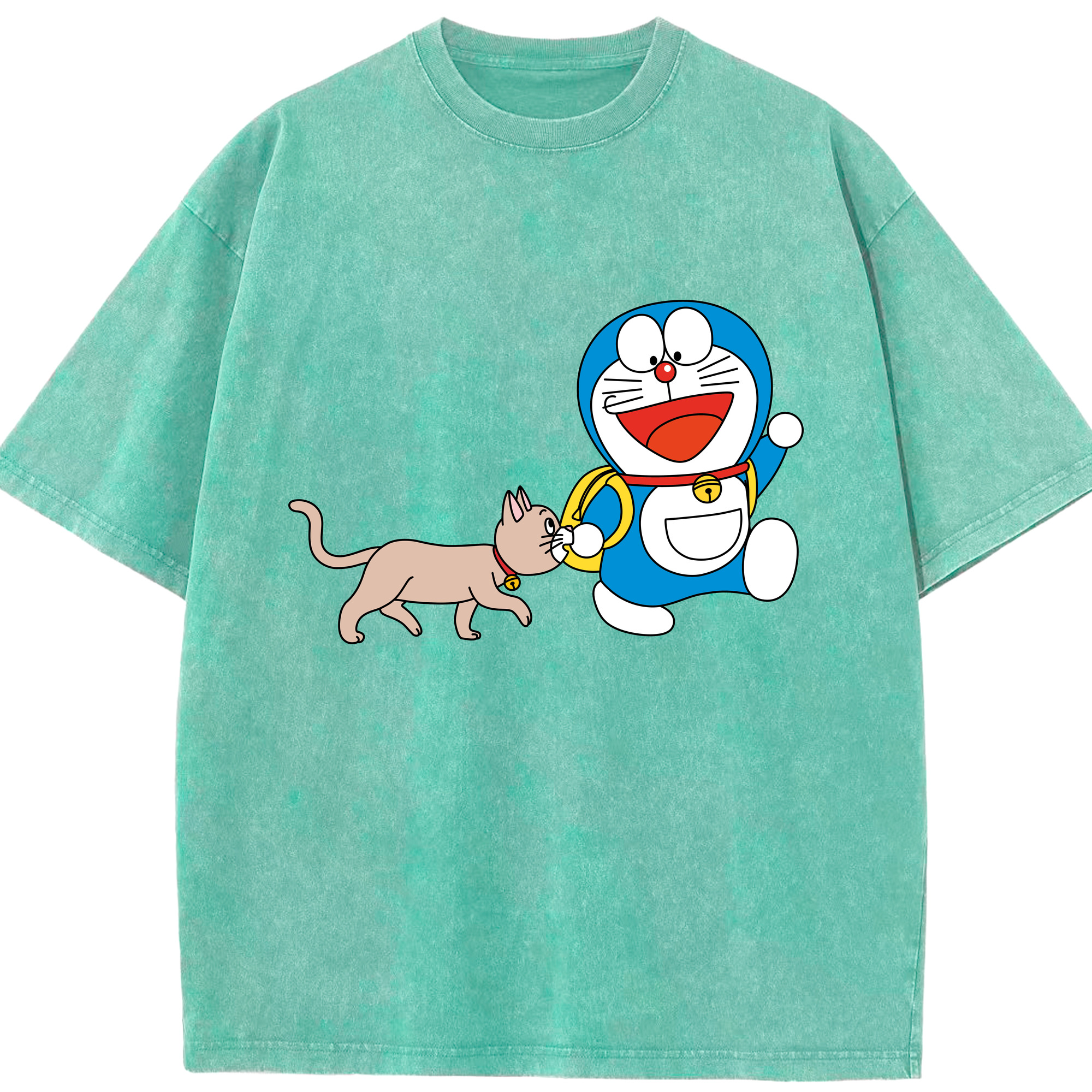 （画像用） ドラえもん Doraemon 綿100% ヴィンテージ風 半袖Tシャツ（フロントプリント）